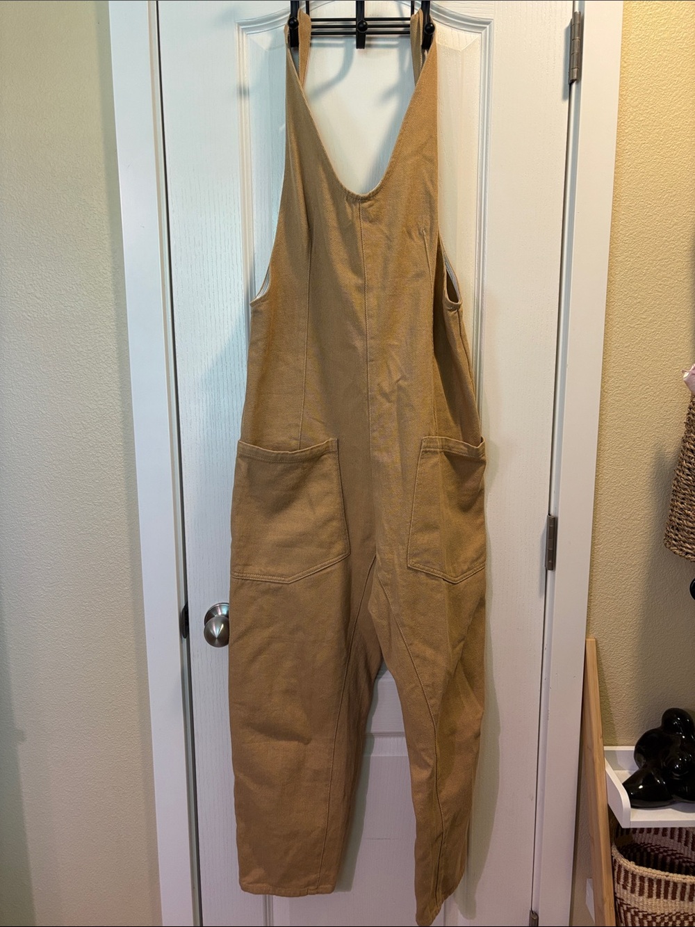 Relaxed Utility Jumpsuit Overalls in Tan